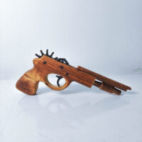 Handcrafted Wooden Gun Toy Slingshot - Image 2