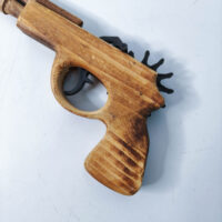 Handcrafted Wooden Gun Toy Slingshot - Image 4