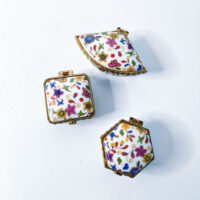 Vintage Ornate Porcelain Floral Trinket (Set of 3) - Image 5