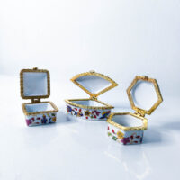 Vintage Ornate Porcelain Floral Trinket (Set of 3) - Image 6