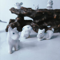 Forest Companions: Porcelain Bunny & Bird Figurine Set - Image 3