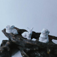 Forest Companions: Porcelain Bunny & Bird Figurine Set - Image 6