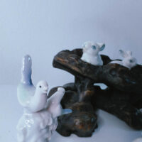 Forest Companions: Porcelain Bunny & Bird Figurine Set - Image 7