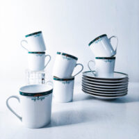 Timeless Porcelain Cup & Saucer Collection (Set of 7) - Image 2