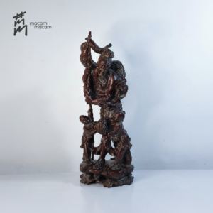 Antique Chinese Carved Wooden Statue of Shoulao