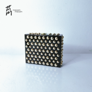 Black Gold Studded Evening Clutch
